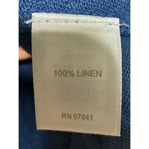 NWT J. JILL Love Linen 100% Linen V-Neck Cardigan Seaside Blue, Sz L - Picture 9 of 10